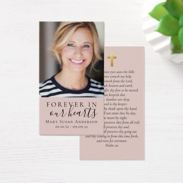 Para sempre no nosso coração Foto Cartão de Oração (Mesa)
