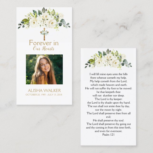 Para sempre no nosso coração Foto Cartão de Oração (Frente/Verso)