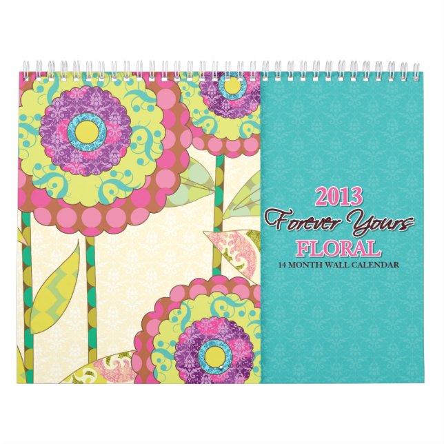 Para sempre seu calendário de parede floral das (Capa)