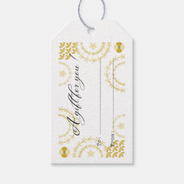 para si etiqueta de presente branca e dourada