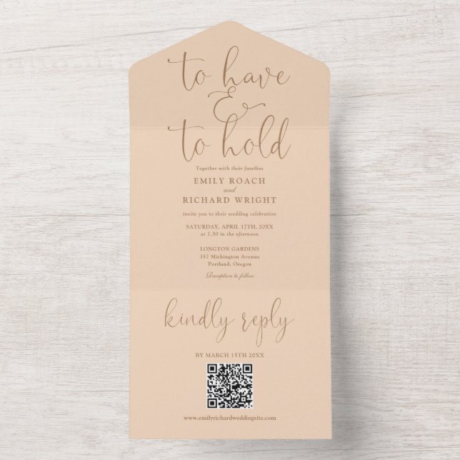 Para Ter E Segurar Código QR Casamento Pêssego Sua (Interno)