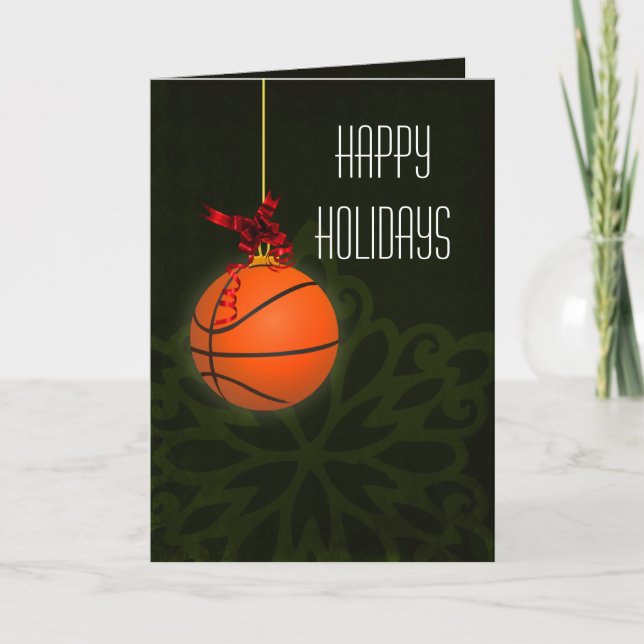 para um jogador de basquete Cartões de Natal (Frente)