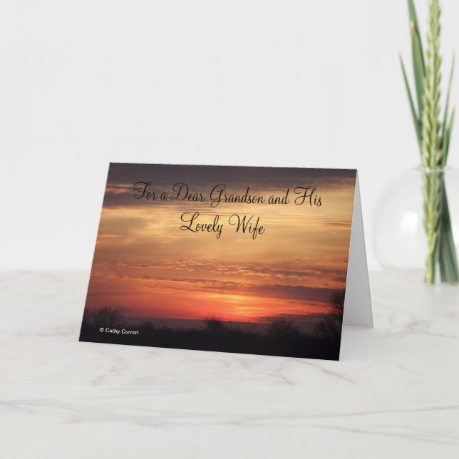 Para um querido neto e sua esposa cartão de aniver (Frente)