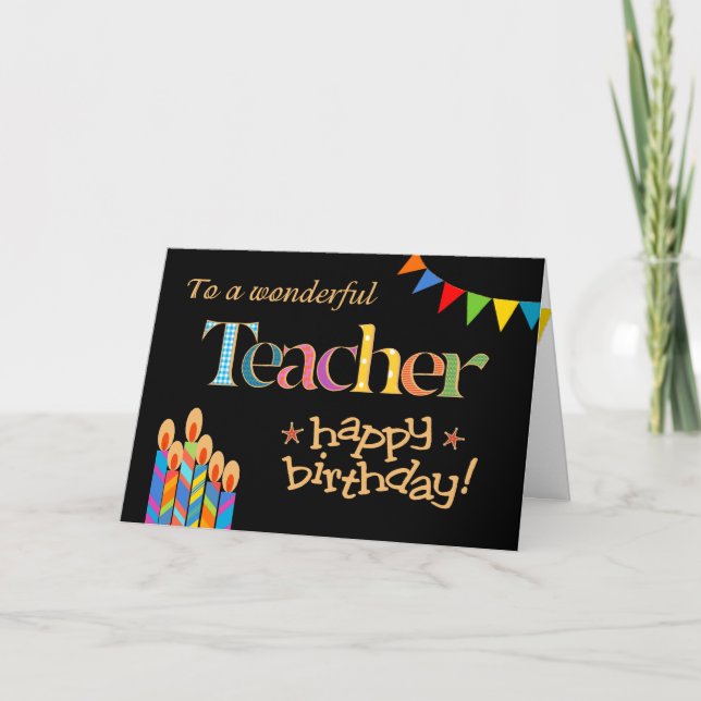 Para Velas Chic Do Professor, Cartão De Aniversári (Frente)
