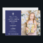 Para Você... Cartões de foto de Natal Luke 2:11<br><div class="desc">Luke 2:11 versículo...  Para você é nascer este dia na cidade de David,  um Salvador,  que é Cristo Senhor... 
 . está adorando este Marinho Cartões de foto de Natal Azul com escrevendo silencioso. Cartão de Natal perfeito para compartilhar saudações e fotos personalizadas com amigos e familiares</div>