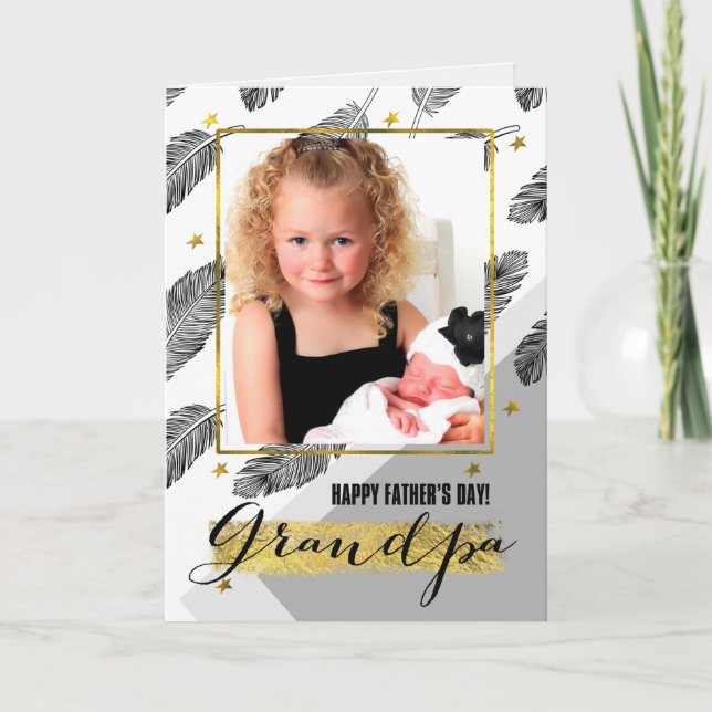 Para vovô em Cartões com fotos personalizados de D (Frente)