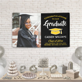 Parabéns 1 Foto Dourada Graduação Amarela Preta