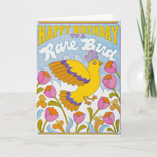 Parabéns a um Pássaro Raro Cartão Letterpress (Frente)