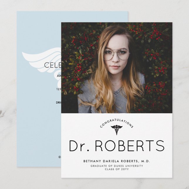 Parabéns Anúncio de Graduação de Doc (Frente/Verso)