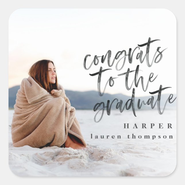 Parabéns ao adesivo do formando de fotos de forman (Frente)