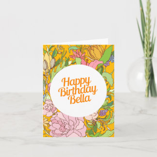Parabéns Bella | Cartão de Aniversário Floral