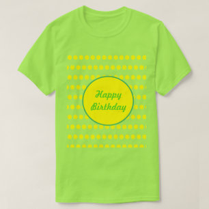 Parabéns Bolinhas de aniversário T-Shirt (Neon Gre