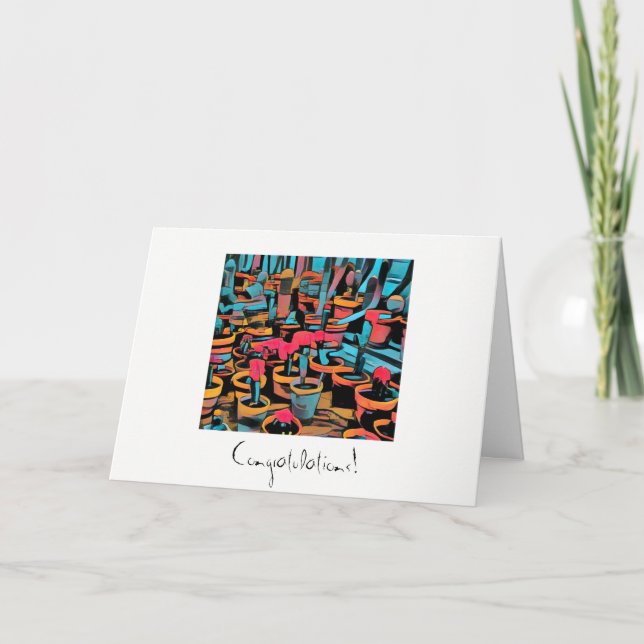 Parabéns - Cactus - Cartão de Saudação (Frente)