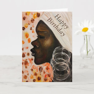 Parabéns Cartão de Aniversário da Bela Africana