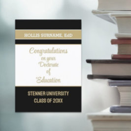 Parabéns! Cartão de formando para Doutorado em Edu