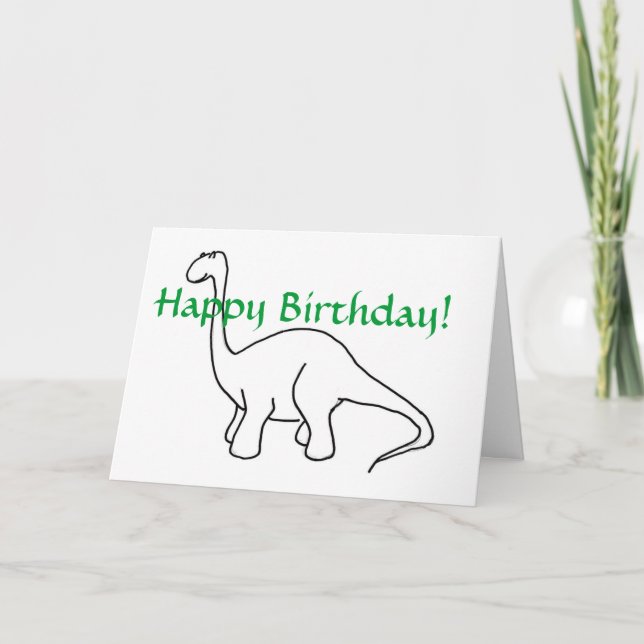 Parabéns! Cartão Dinossauro (Frente)