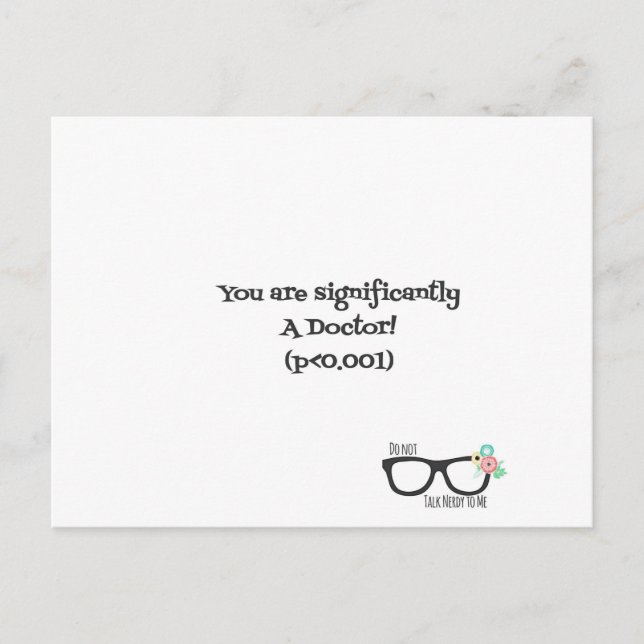 Parabéns, cartão postal do doutor (Frente)