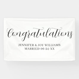 Parabéns Casamento de Script Preto Moderno