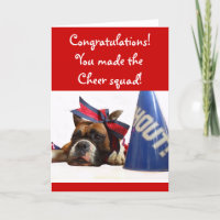 Parabéns Cheerleader boxer cartão de saudação