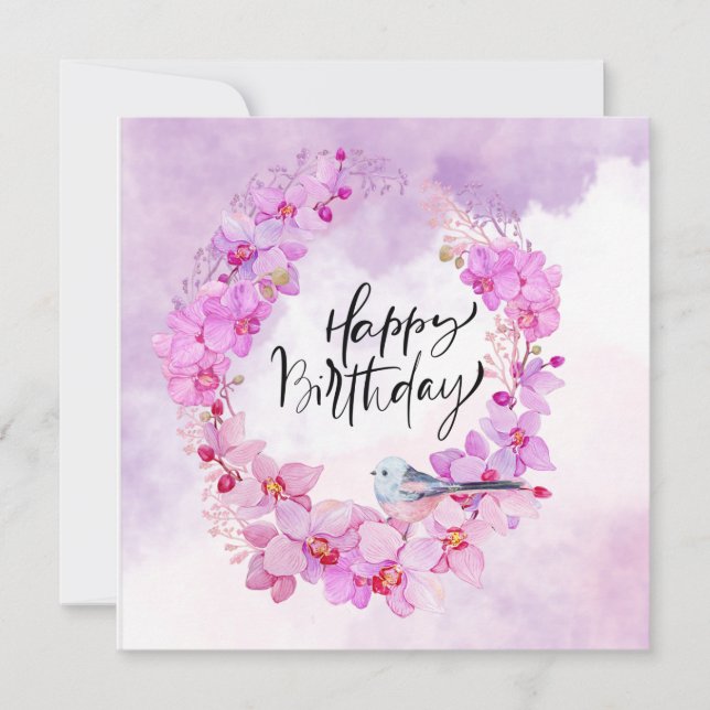 Parabéns com a orquídea roxa (Frente)