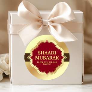 Parabéns de Casamento Adesivo Shaadi Mubarak