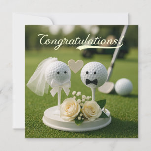Parabéns de Casamento de Golfe com noiva e noivo