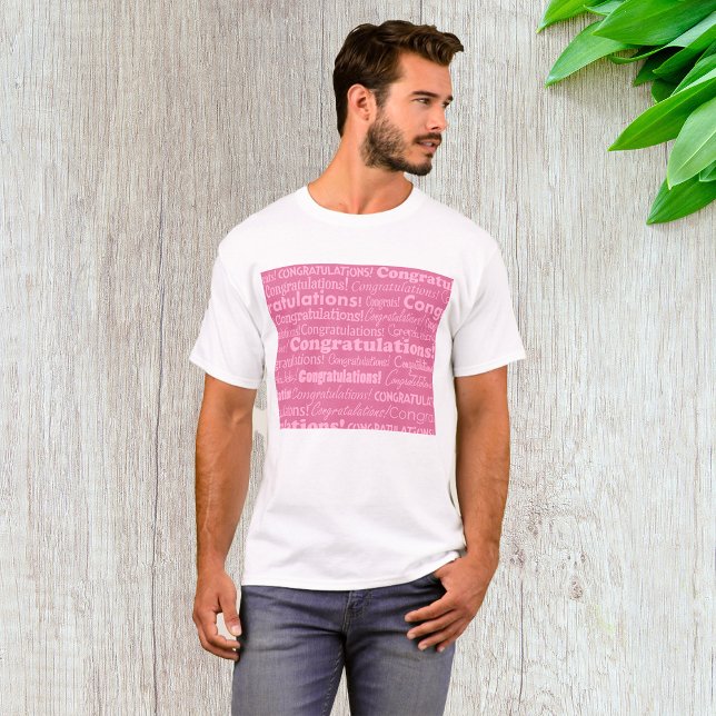 Parabéns De Casamento Em T-Shirt Rosa (Criador carregado)