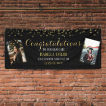 Parabéns de fotos para graduação em preto e Dourad