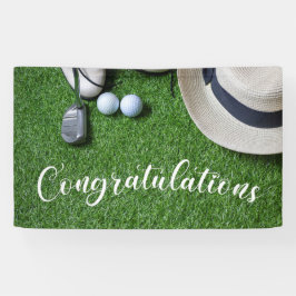 Parabéns de golfe com sapato chapéu putter