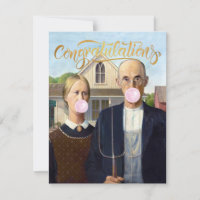 Parabéns de madeira American Gothic Grant