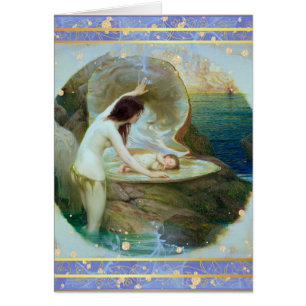 Parabéns de pérolas azuis no seu novo cartão de be