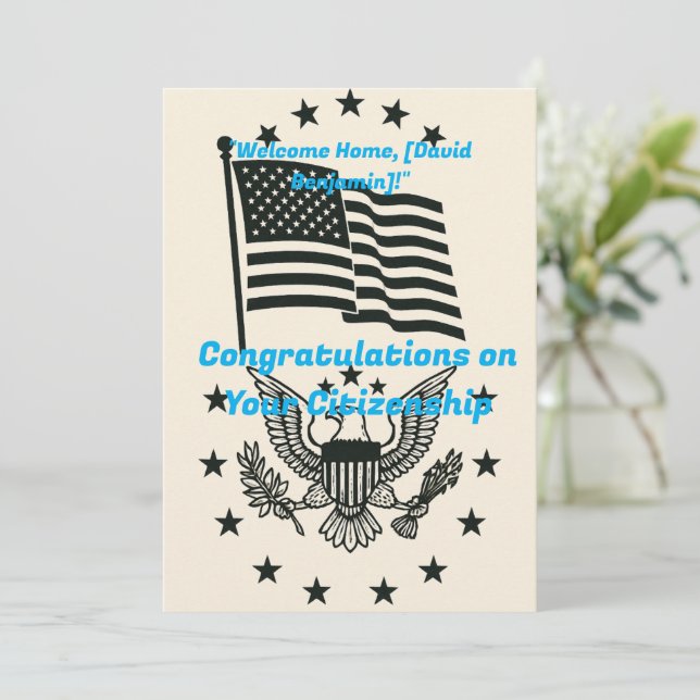 Parabéns do seu cartão de cidadania (Em pé/Frente)