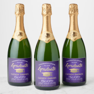 Parabéns festa de formatura Dourado e branco roxo