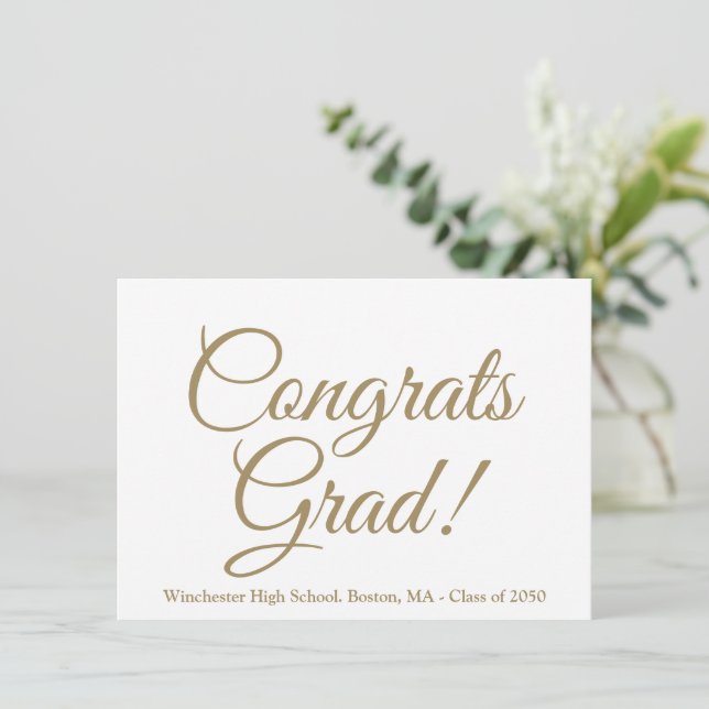 Parabéns formando cartão de ano escolar personaliz (Em pé/Frente)