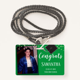 Parabéns Formando Class of One Photo Green Crachá