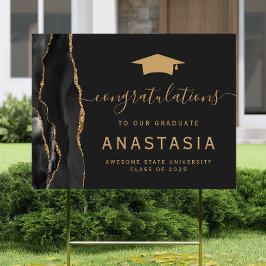 Parabéns Formando Gaiado Negro Dourado