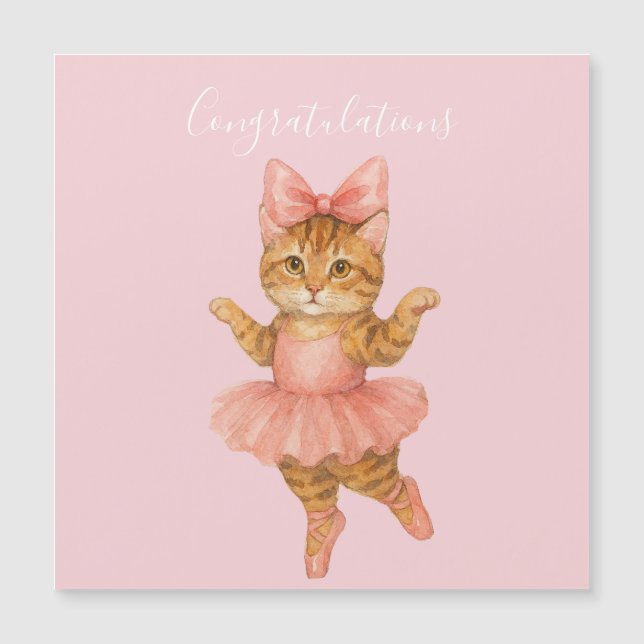 Parabéns Gata Bailarina Rosa (Frente)
