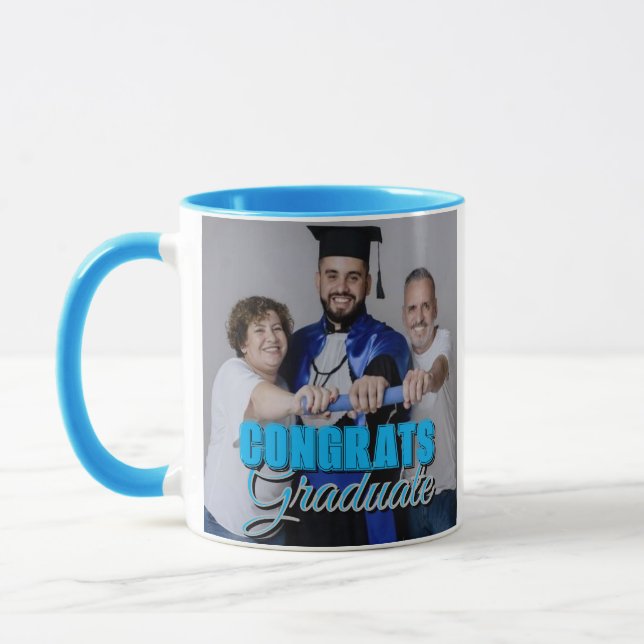Parabéns Graduado Caneca Personalizada Simples Mod (Esquerda)
