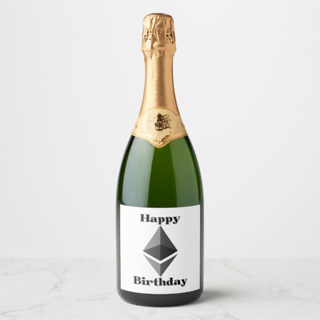 Parabéns Ícone Étero Ethday Rótulo de Vinho Espuma (Frente)