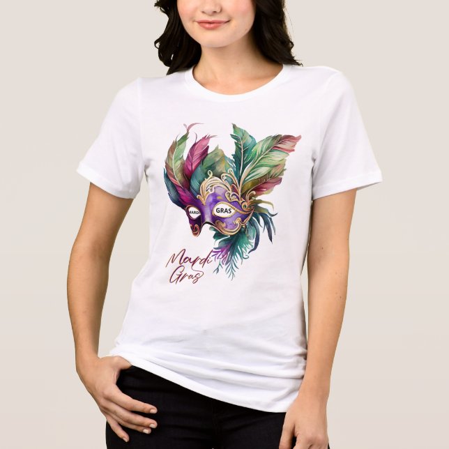 Parabéns Mardi Gras, camiseta para mulheres (Frente)