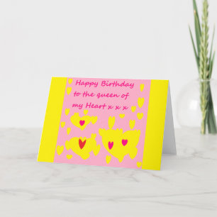 Parabéns mensagem Cartão amarelo rosa