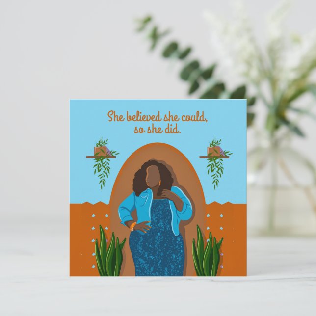 Parabéns Negra Que Acreditava Que Podia (Em pé/Frente)