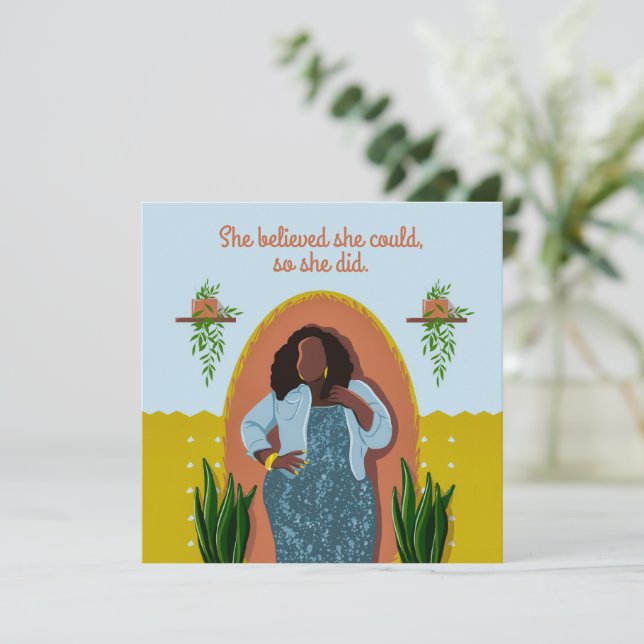 Parabéns Negra Que Acreditava Que Podia (Em pé/Frente)