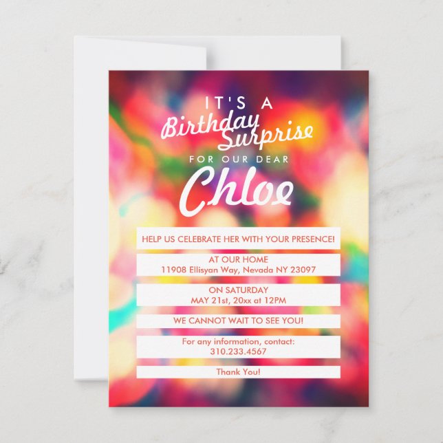 Parabéns no Convite Sprinkles (Frente)