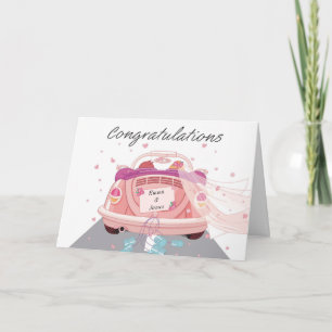 Parabéns No Seu Cartão Personalizado De Casamento