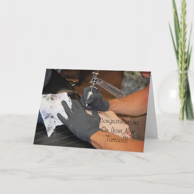Parabéns No Seu Novo Cartão De Tatuagem (Frente)