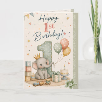 Parabéns pelo 1º Aniversário Cartão de Felicitaçõe