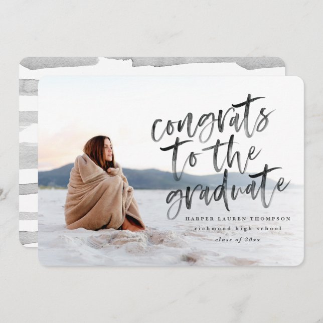 Parabéns pelo anúncio do formando de formando (Frente/Verso)