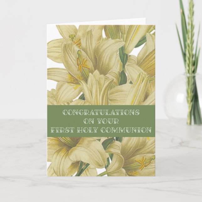 Parabéns pelo Cartão da Primeira Comunhão (Frente)
