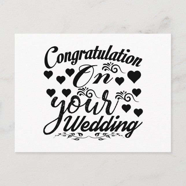 Parabéns Pelo Cartão Postal De Casamento (Frente)